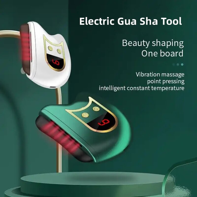 Custom Heated Gua Sha Tool - 9 Levels Bian Stone Face Scraping Neck Massager