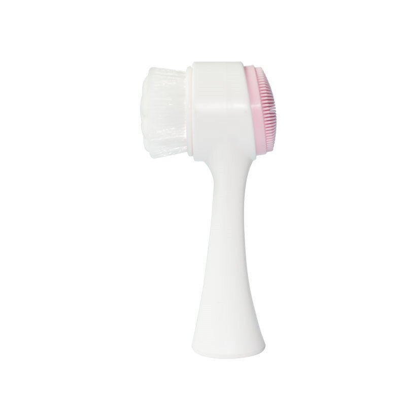 3D Face Cleansing Brush - Double-side Synthetic Hair Silicone Exfoliating Tool