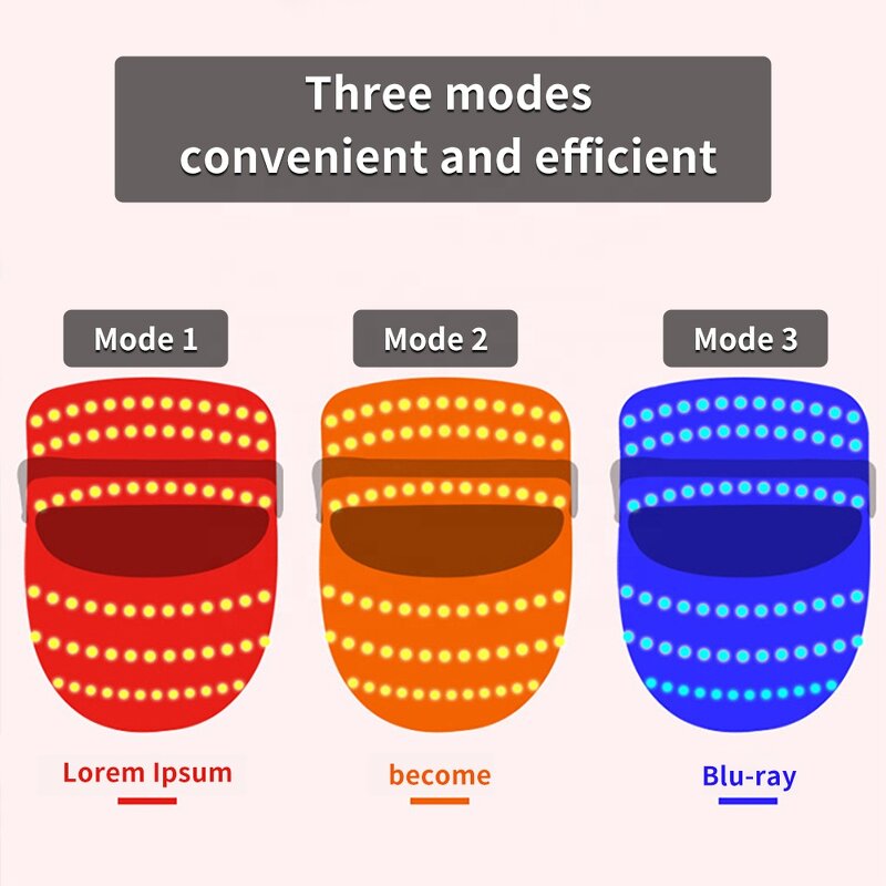 LED Facial Therapy Mask - 2021 3 Color Photonics Skin Rejuvenation Beauty Shield