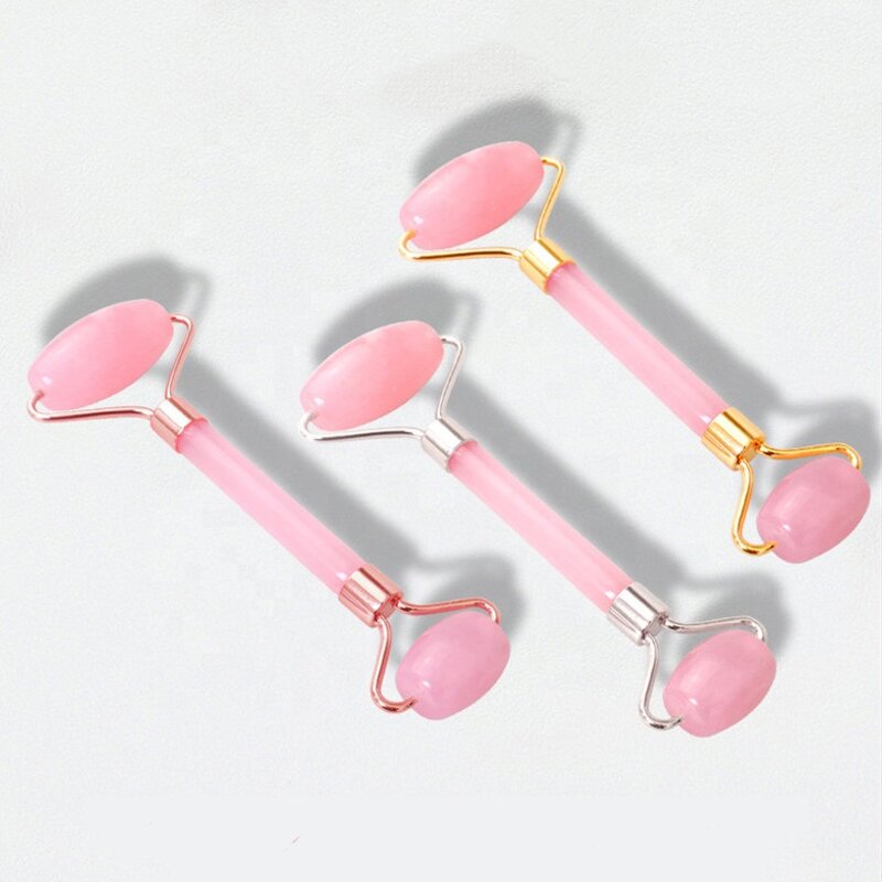 Rose Quartz Jade Roller - Dual-Ended Anti-aging Cooling Facial Massage Tool