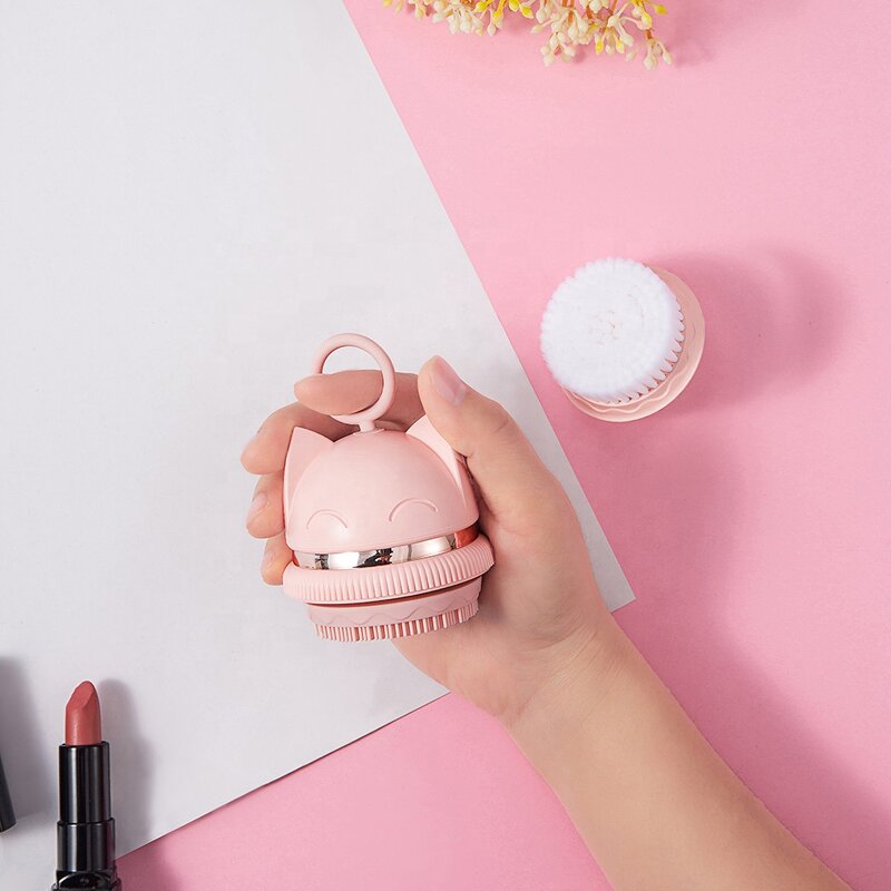 Cute Cat Facial Brush - Manual Silicone Cleanser Face Massage Skincare Tool