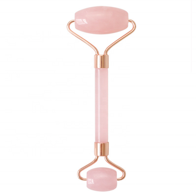 Rose Quartz Jade Roller - Dual-Ended Anti-aging Cooling Facial Massage Tool
