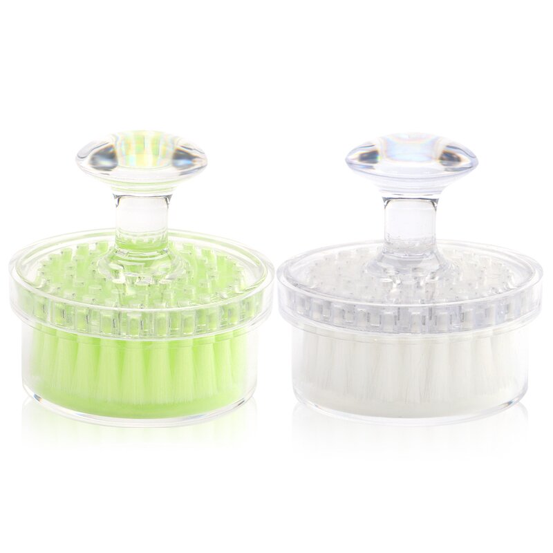 Plush Cleansing Brush - Quick Drying Crystal Handle with Protective Cover