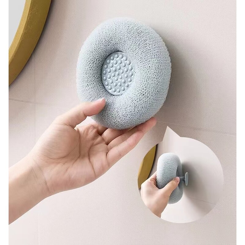 Exfoliating Mesh Ball - Easy-storage Bath Sponge Shower Brush with Suction Cup