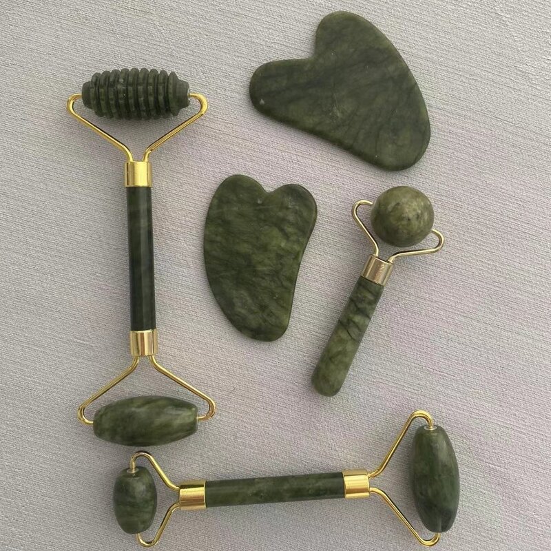 Heart Jade Roller Gua Sha Set - Customized Home Use Facial Stone Massager