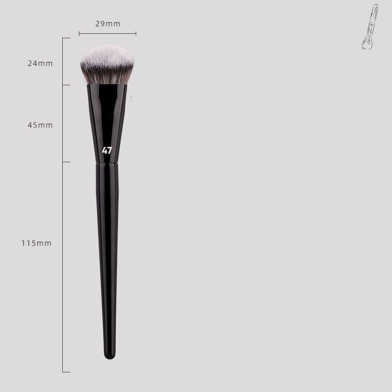 Face Broom Makeup Brush - Professional Angular Contour Blush Liquid Foundation