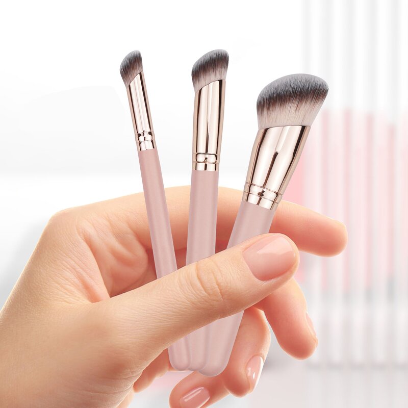 Mini Makeup Brush Set - Wholesale Custom Logo Angled Powder Foundation Brush