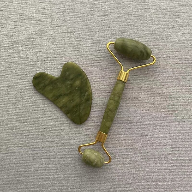 Heart Jade Roller Gua Sha Set - Customized Home Use Facial Stone Massager