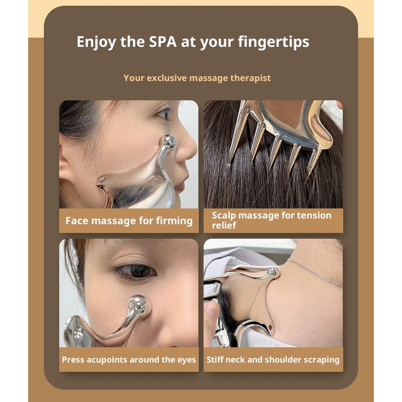 Zinc Alloy Derma Roller - Multi-Functional Facial Lifting Skin Tightening Tool