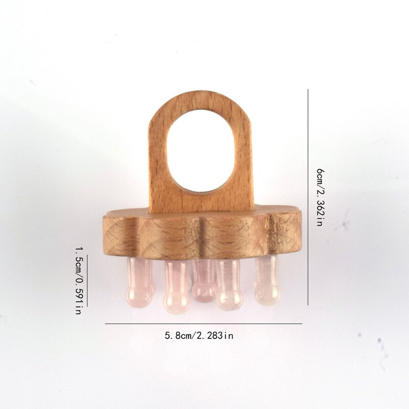 Wooden Scalp Massage Roller - Hand Carved Eye Face Skin Care Gua Sha Board