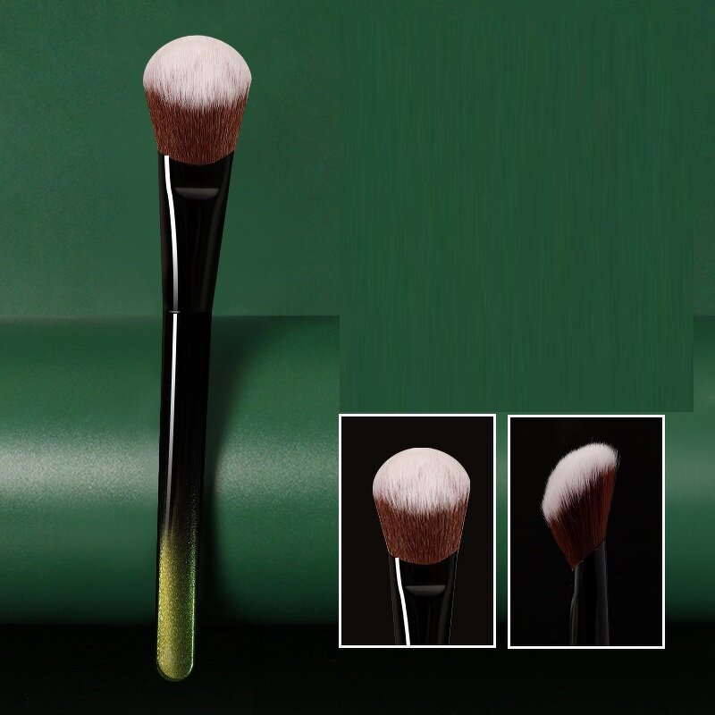 Wedge Blending Makeup Brush - New Green Black Cream Synthetic Hair Blush Tool
