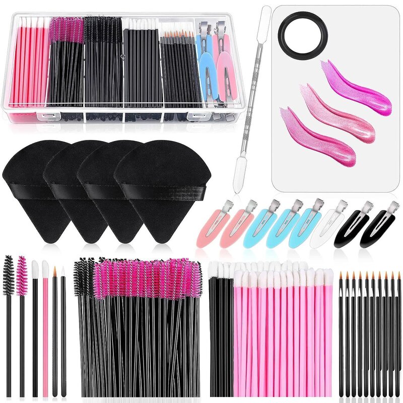 Disposable Makeup Applicator Kit - Mascara Wand Lip Eyeliner Brush with Case