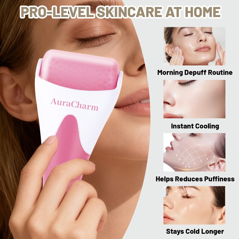 Pink Ice Roller - In Stock Anti-aging Freeze Skin Cooling Facial Massager