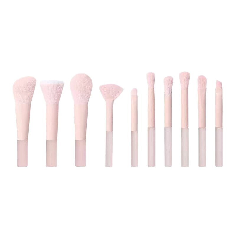 10 Pcs Makeup Brush Set - Hot Selling Peach Pink Mini Eye Paint Cosmetic Bag