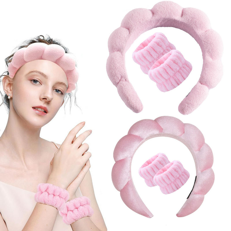 Bow Headband Wristbands Set - Wholesale Beauty Sponges Maternity Powder Puffs