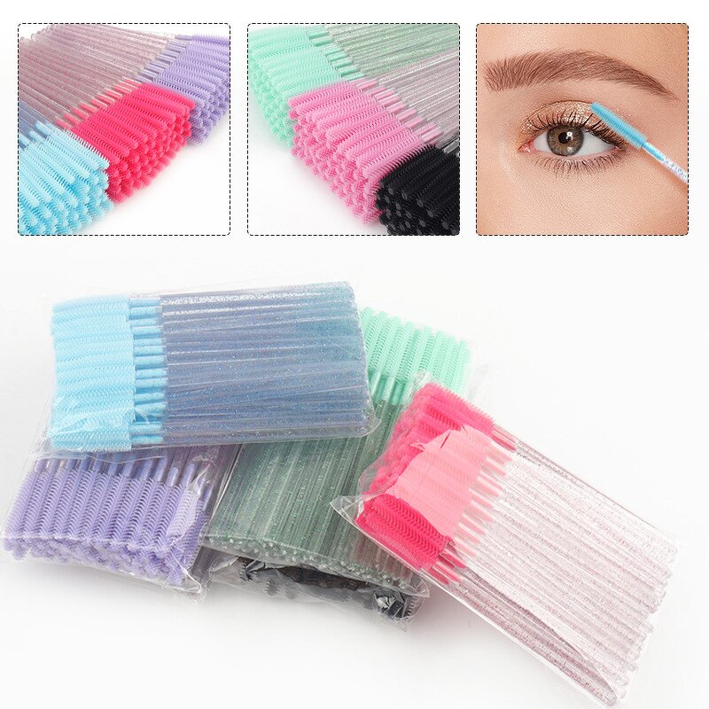 Silicone Mascara Brushes - Wholesale Shiny Colorful Disposable Eyelash Wand