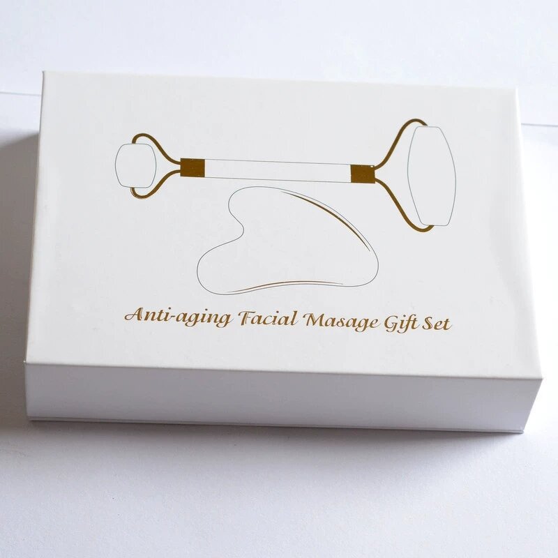 Natural Quartz Jade Roller - Anti Wrinkles Facial Body Care Gua Sha Tool