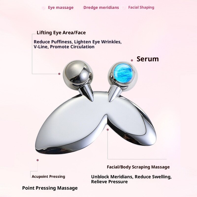 Zinc Alloy Facial Massage Stick - Wholesale Small Set with Makeup Scoop Gift