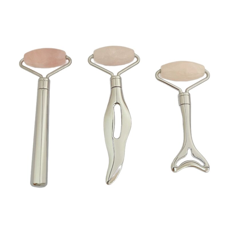 Natural Crystal Massage Stone - Hot Pink Purple White Oval Spa Compress Tool