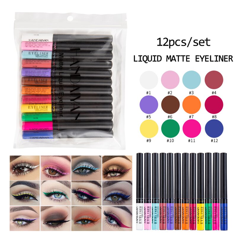 Matte Eyeliner Manufacturer - 12 Colors Waterproof Easy to Wear Matte