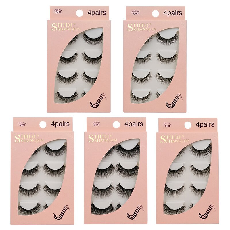 False Eyelashes Manufacturer - 4 Pairs Natural Thick 3D Mink Soft Long Extension