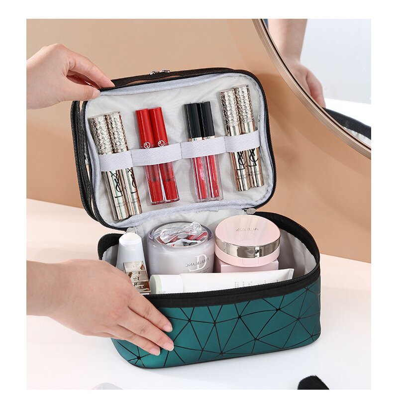 Cosmetic Bag Manufacturer - Multifunction Double Transparent Big Capacity Travel Makeup