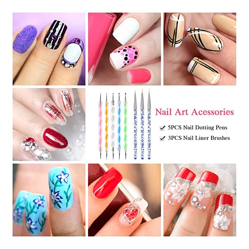 Nail Art Tool Manufacturer - 5pcs Crystal Handle Rhinestone Pickers Dotting Pen