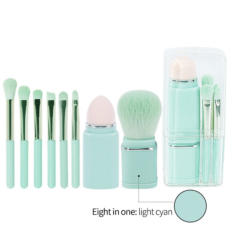 Makeup Brush Set Manufacturer - 8 in 1 Retractable Soft Mini Portable Powder Puff