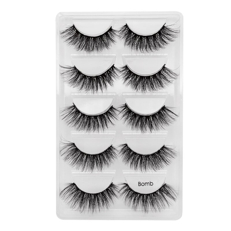 False Eyelashes Manufacturer - 5 Pairs Natural Long Full Strip Mink Thick 3d