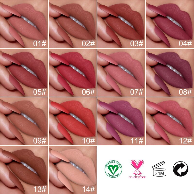 Lipstick Manufacturer - Custom Wholesale 14 Colors Private Label Vegan Matte Waterproof