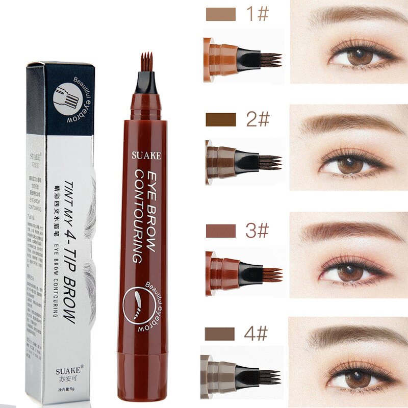 Eyebrow Pencil Manufacturer - SUAKE 4-TIP Liquid Waterproof Fork Tip Tattoo Pen