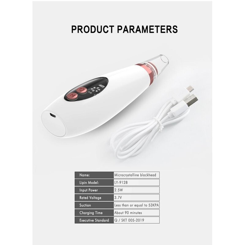 Blackhead Remover Manufacturer - 6 in 1 Electric Vacuum Suction with 6 Suckers