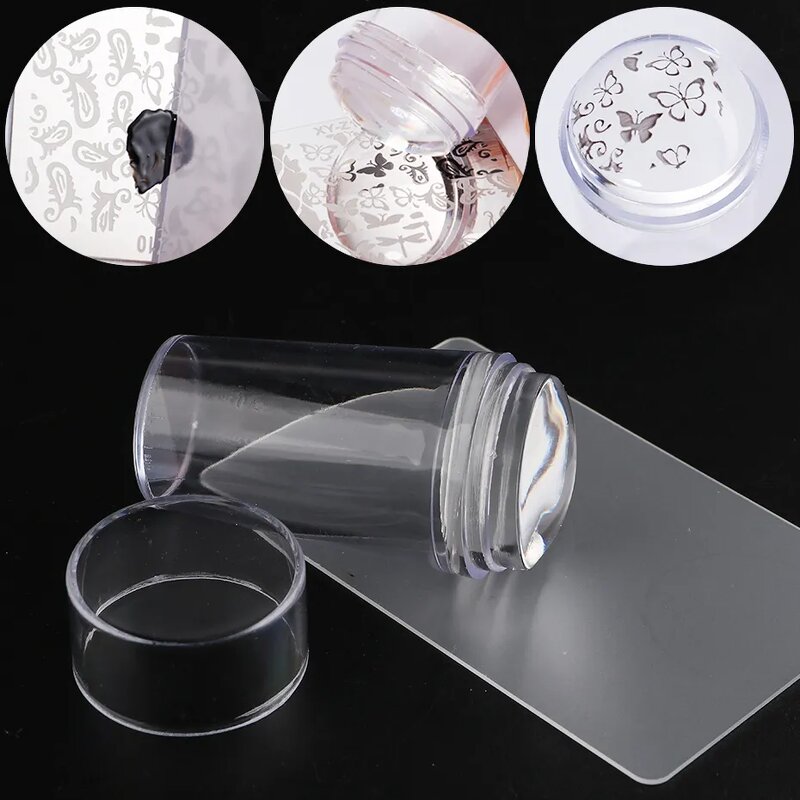 Nail Stamper Manufacturer - Transparent Jelly Silicone Head with Scraper for French