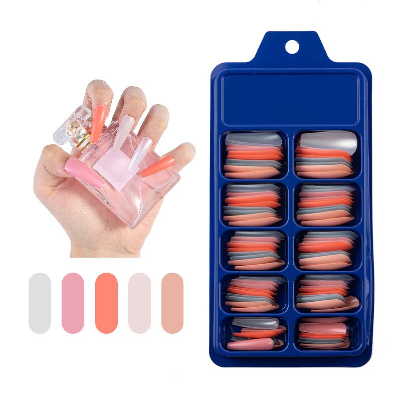 False Nails Manufacturer - 100pcs Nude Light Color Matte Ballerina Press on Tips