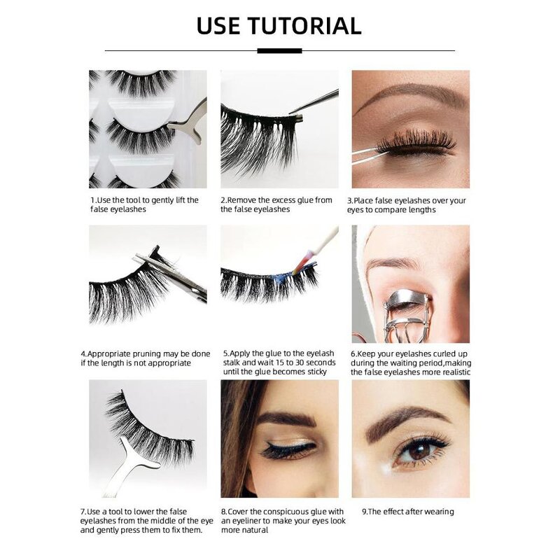 False Eyelashes Manufacturer - 5 Pairs 3D Faux Mink Soft Fluffy Wispy Thick