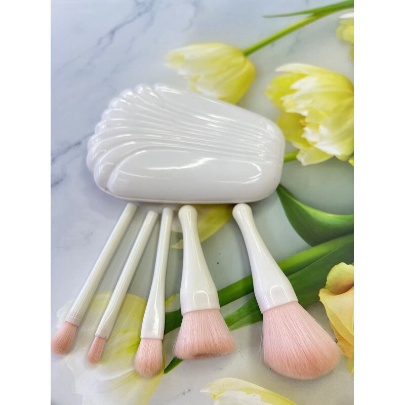 Makeup Brushes Set Manufacturer - 5Pcs Shell with Mirror Powder Eyeshadow Highlighter