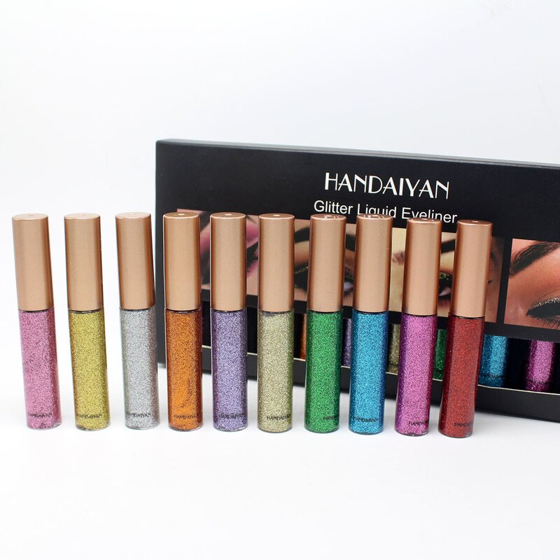 Liquid Eyeliner Manufacturer - HANDAIYAN 10pcs Glitter Sequin Waterproof Metallic