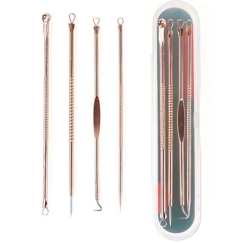 Blackhead Extractor Set Manufacturer - 4PCS Rose Gold Acne Blemish Remover Needles