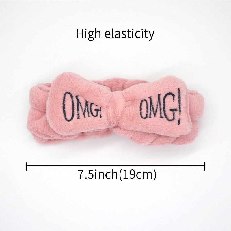 Headbands Manufacturer - OMG Bow Wash Face Turban Elastic Coral Fleece for Women