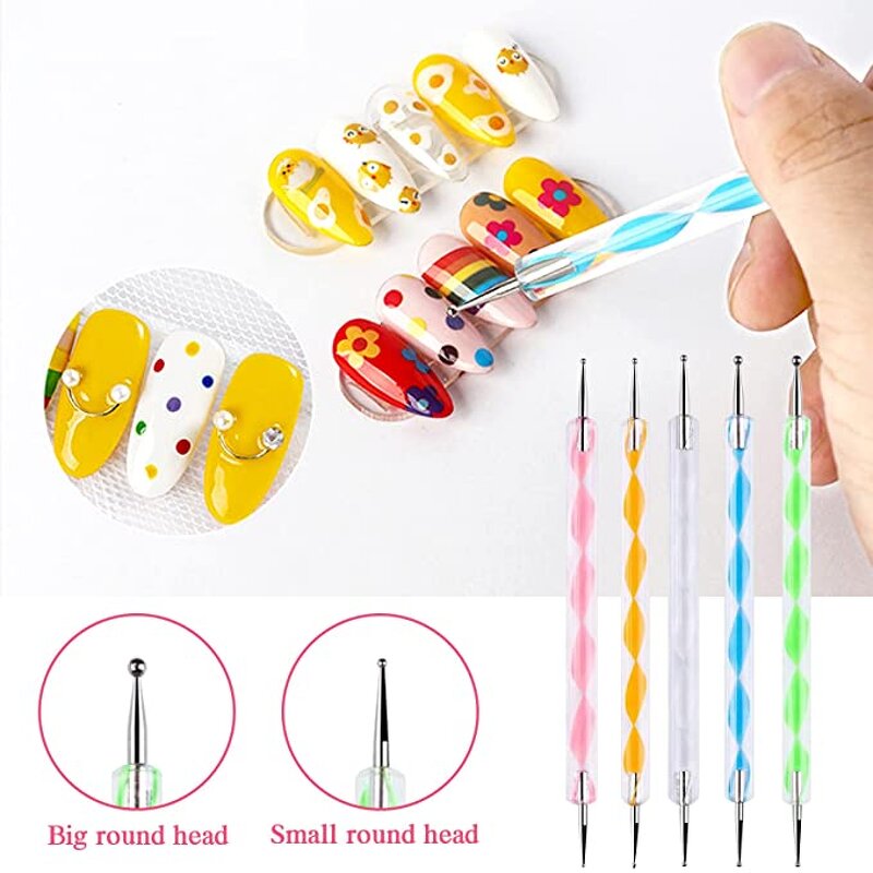 Nail Art Tool Manufacturer - 5pcs Crystal Handle Rhinestone Pickers Dotting Pen