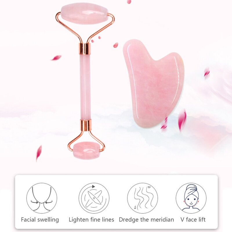 Facial Massage Roller Manufacturer - Crystal Jade Stone Natural Rose Quartz