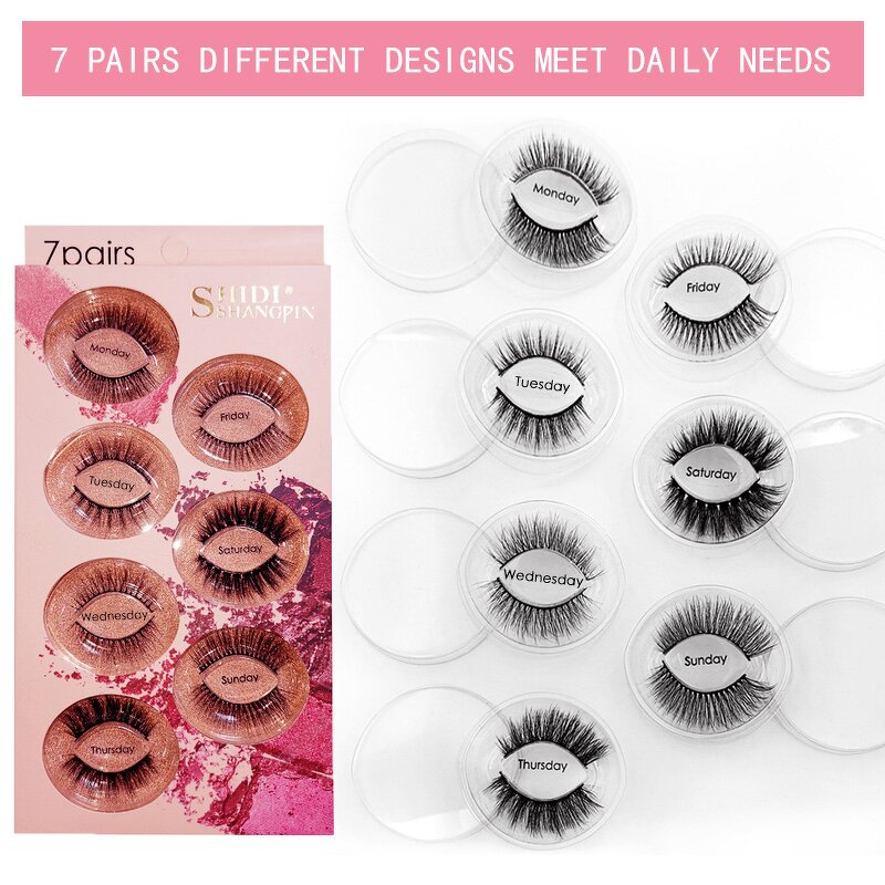 False Eyelashes Manufacturer - 7 Pairs Mink Natural Fluffy 3D Volume Lashes
