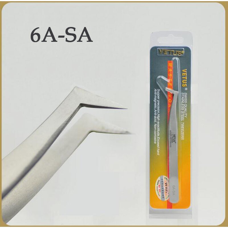 Eyelash Tweezers Manufacturer - VETUS 6A-SA Stainless Steel Anti-static 3D/6D