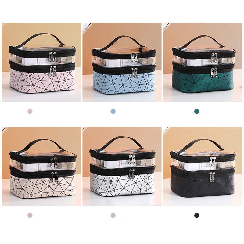 Cosmetic Bag Manufacturer - Multifunction Double Transparent Big Capacity Travel Makeup