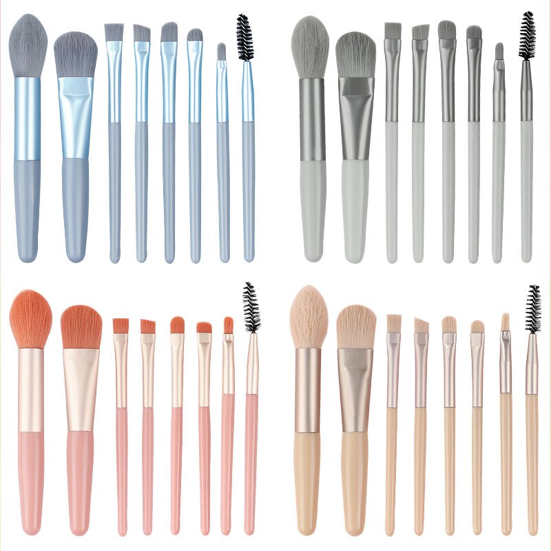 Makeup Brushes Set Manufacturer - Mini 8Pcs Travel Portable Soft Concealer Brush