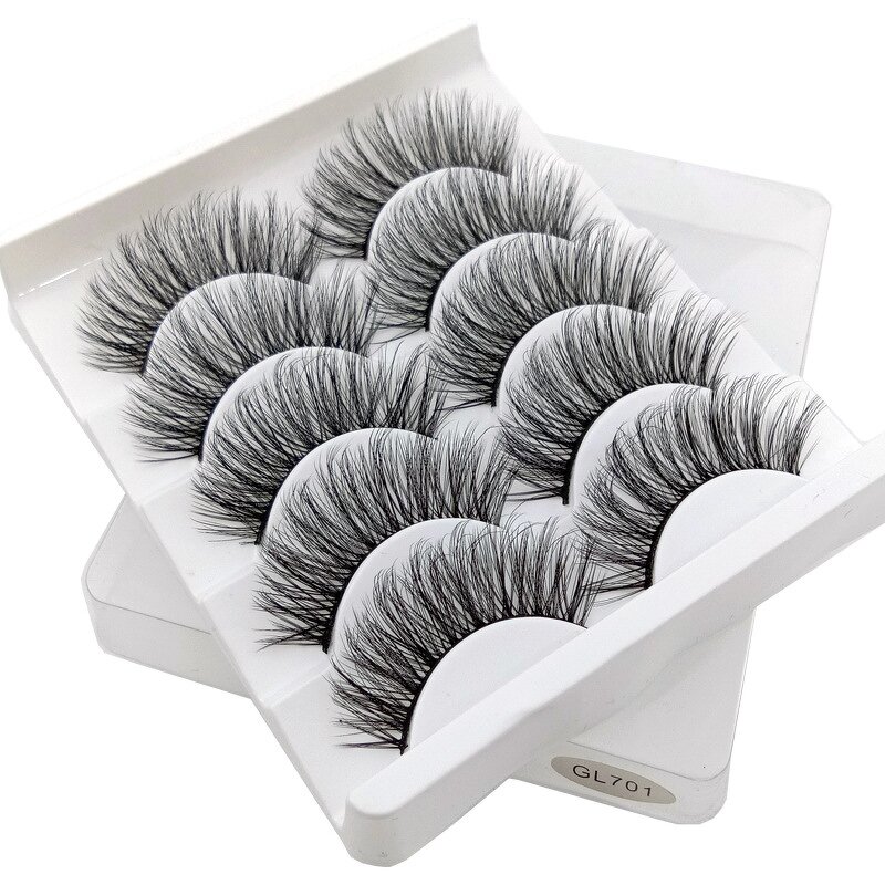 False Eyelashes Manufacturer - 5 Pairs 3D Faux Mink Soft Fluffy Wispy Thick