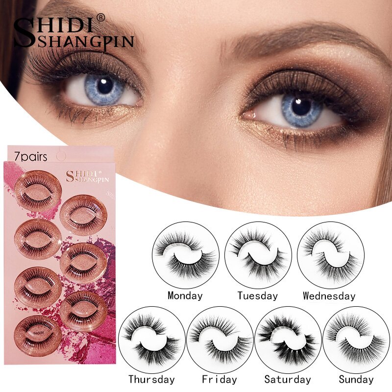 False Eyelashes Manufacturer - 7 Pairs Mink Natural Fluffy 3D Volume Lashes