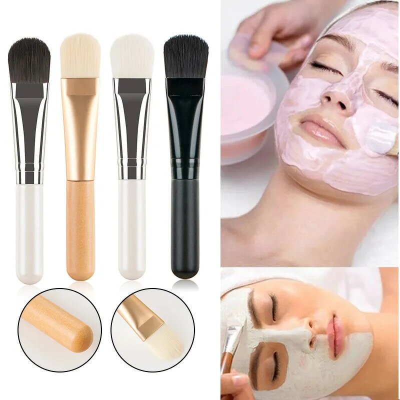 Face Mask Brush Manufacturer - Flat Soft Hair Facial Cleansing Foundation Applicator