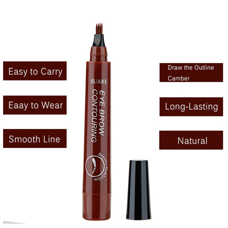 Eyebrow Pencil Manufacturer - SUAKE 4-TIP Liquid Waterproof Fork Tip Tattoo Pen