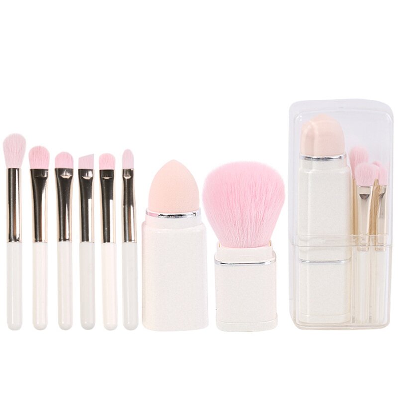 Makeup Brush Set Manufacturer - 8 in 1 Retractable Soft Mini Portable Powder Puff